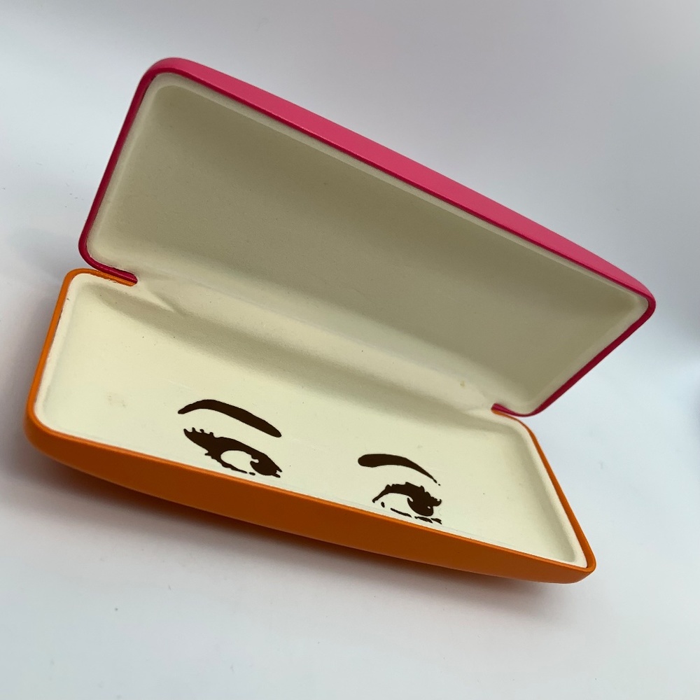 Kate Spade Women's Colorblock Pink & Orange Hard Glasses Case - Picture 11 of 13